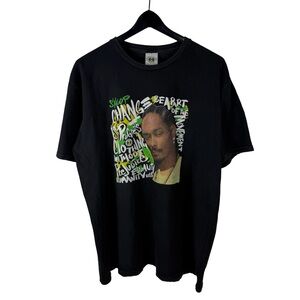 Mens Y2K Cross Colours Snoop Dogg Rap Hip Hop Graphic Black Shirt Size L
